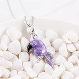 925 Silver Parrot Pendant Charm Enamel Bead DIY Jewelry