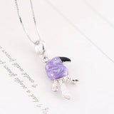 925 Silver Parrot Pendant Charm Enamel Bead DIY Jewelry