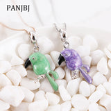 925 Silver Parrot Pendant Charm Enamel Bead DIY Jewelry