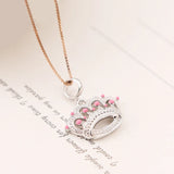 925 Silver Princess Crown Charm Pendant Enamel Beads Bracelet DIY Jewelry
