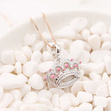 925 Silver Princess Crown Charm Pendant Enamel Beads Bracelet DIY Jewelry