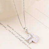 925 Silver Purple Sailor Suit CZ Charm for Bracelets DIY Jewelry