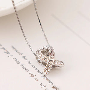 925 Silver Charm Ribbon CZ Bead Fit Bracelet Necklace