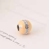925 Silver Starry Night Pave CZ Enamel Charm Beads
