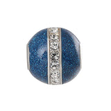 925 Silver Starry Night Pave CZ Enamel Charm Beads