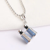 925 Silver Telescope Glasses CZ Pendant Charm for Bracelets