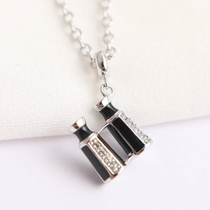 925 Silver Telescope Glasses CZ Pendant Charm for Bracelets