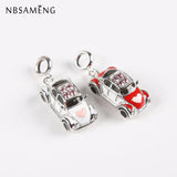 925 Silver Wedding Car Heart CZ Pendant Charm