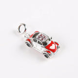 925 Silver Wedding Car Heart CZ Pendant Charm