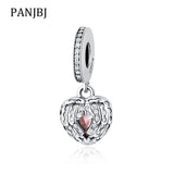925 Silver Heart Crystal Pendant Charm for Bracelets DIY Women Jewelry