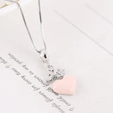 925 Silver Crown Heart Charm Pendant CZ Enamel DIY Jewelry