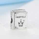 925 Silver Fairytale Crown Story Book Charms Bead Fits Bracelet