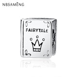 925 Silver Fairytale Crown Story Book Charms Bead Fits Bracelet