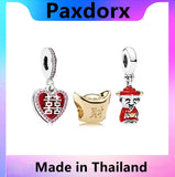 925 Silver Charm Happiness Fortune Luck Bead European Bracelet Jewelry