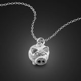 925 Silver Pig Pendant Necklace Choker Charm Women Jewelry Gift