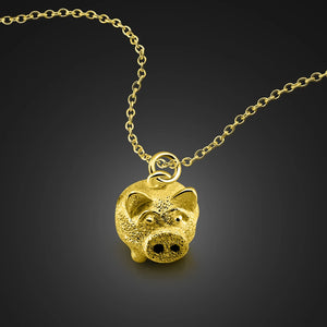 925 Silver Pig Pendant Necklace Choker Charm Women Jewelry Gift