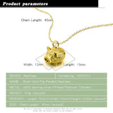 925 Silver Pig Pendant Necklace Choker Charm Women Jewelry Gift