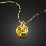 925 Silver Pig Pendant Necklace Choker Charm Women Jewelry Gift