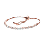 925 Silver Strand Bracelet Clear CZ Bead DIY Gift