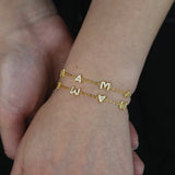 925 Silver MAMA Charm Bracelet with CZ Stones