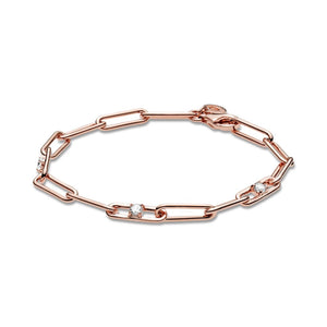 925 Sterling Silver Chain Bracelet with Stones for Wedding Party