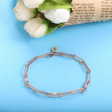 925 Sterling Silver Chain Bracelet with Stones for Wedding Party