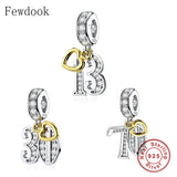 925 Silver Number Bead for 13th 30th 70th Bithdays