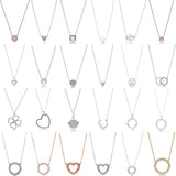 925 Silver Heart-shaped Necklace with CZ for Women