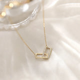 925 Silver Double Buckle Necklace Pendant for Women