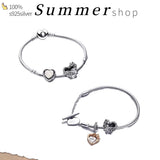 925 Silver Snake Chain Bracelet for Women Beads Charms DIY Bangle Jewelry