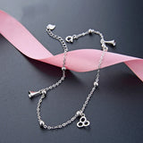 925 Silver Bead Circle Anklet Summer Style Jewelry