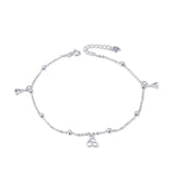 925 Silver Bead Circle Anklet Summer Style Jewelry
