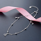925 Silver Bead Circle Anklet Summer Style Jewelry