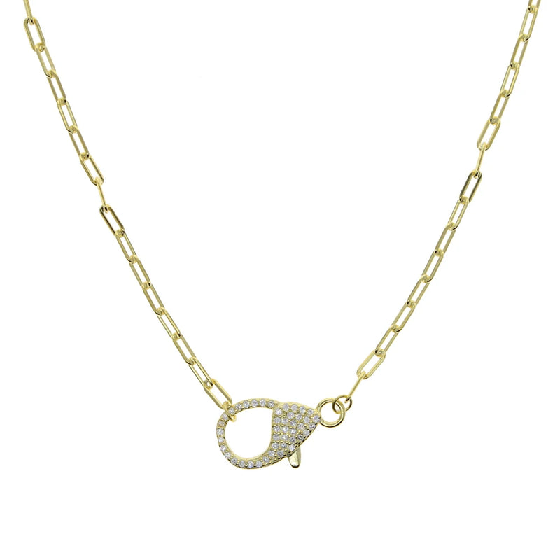 925 Sterling Silver Open Link Chain Charm Necklace