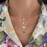 925 Sterling Silver Open Link Chain Charm Necklace