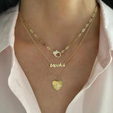 925 Sterling Silver Open Link Chain Charm Necklace