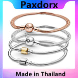 925 Silver Winter Sparkling Pave Bracelet DIY Women Jewelry Gift