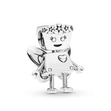 925 Sterling Silver Forever Family Bot Charm Beads