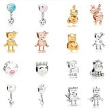 925 Sterling Silver Forever Family Bot Charm Beads