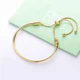 925 Silver Sliding Bangle Bracelet for Europe Women DIY Charm Bead Jewelry