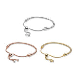 925 Sterling Silver Sliding Bangle Bracelet for Women