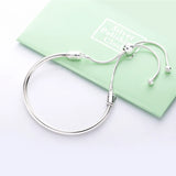 925 Sterling Silver Sliding Bangle Bracelet for Women