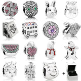 925 Silver Angel Enamel CZ Beads for Bracelet
