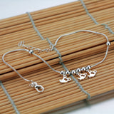 925 Silver Anklets Feet Pendant Barefoot Crochet Sandals Foot Jewelry