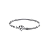 925 Sterling Silver Year Heart Shape Pan Bracelet Jewelry Lady