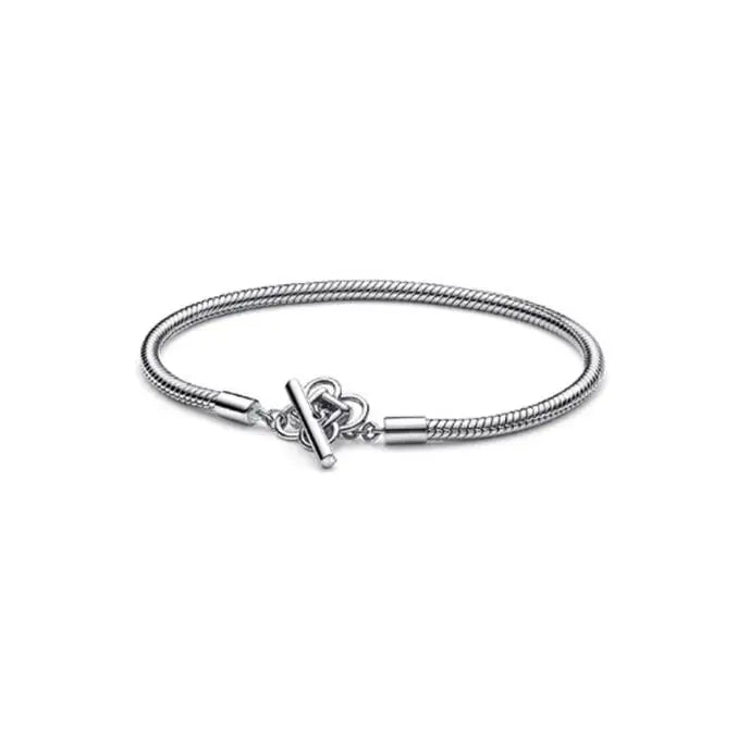 925 Silver Year Heart Shape Pan Bracelet Jewelry for Women