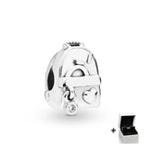 925 Sterling Silver Little Girl Phone Booth Charm for DIY Bracelet Jewelry