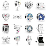 925 Sterling Silver Little Girl Phone Booth Charm for DIY Bracelet Jewelry
