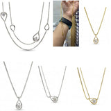 925 Silver Drops High Pan Necklace Women