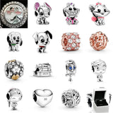 925 Sterling Silver Puppy Hanging Charm DIY Women's Bracelet Jewelry